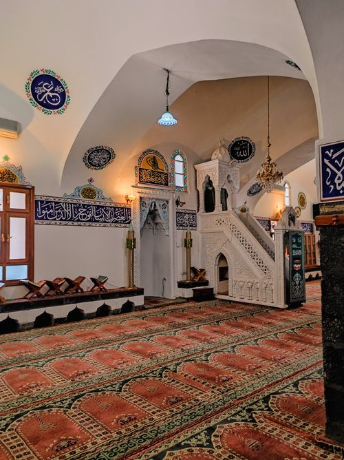 Photograph of a mosque interior for Kalma and Namaz lessons